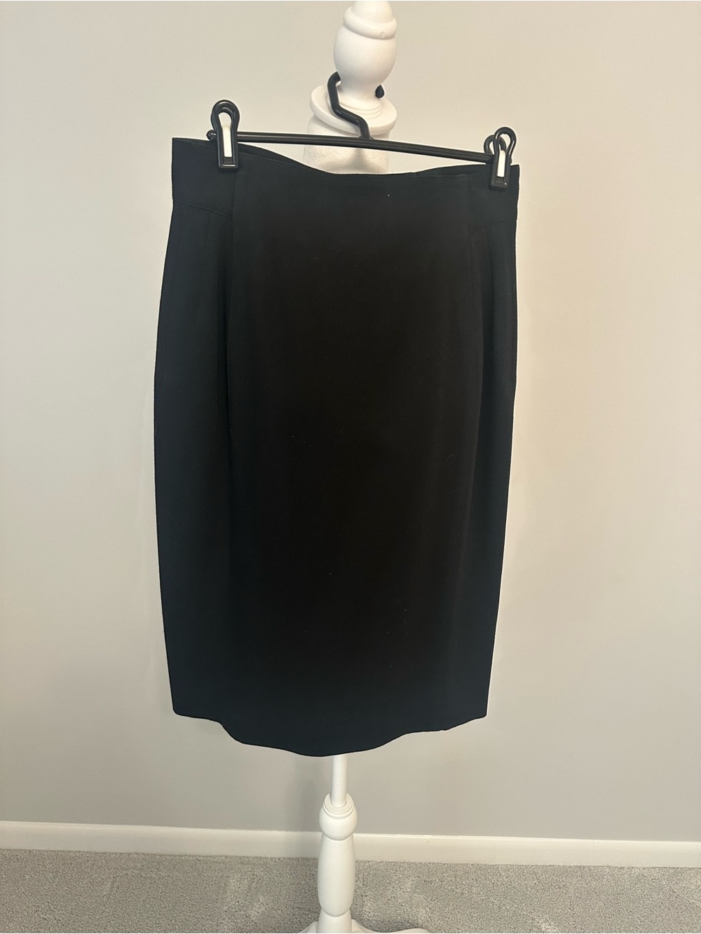 Escada Black Pencil Skirt with Button Waist